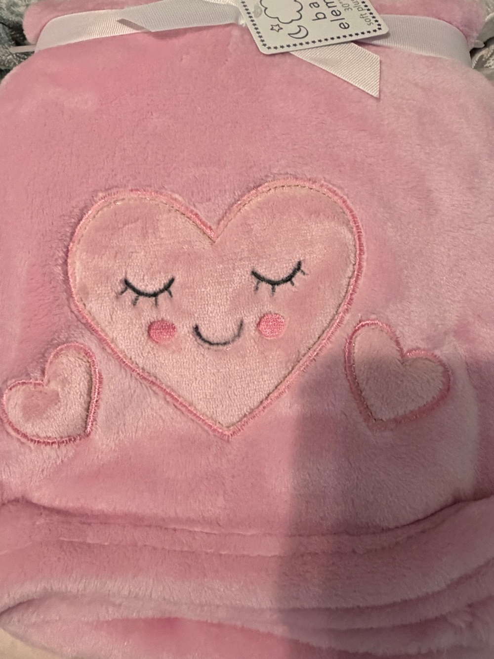 NWT Baby Pink Heart Plush blanket